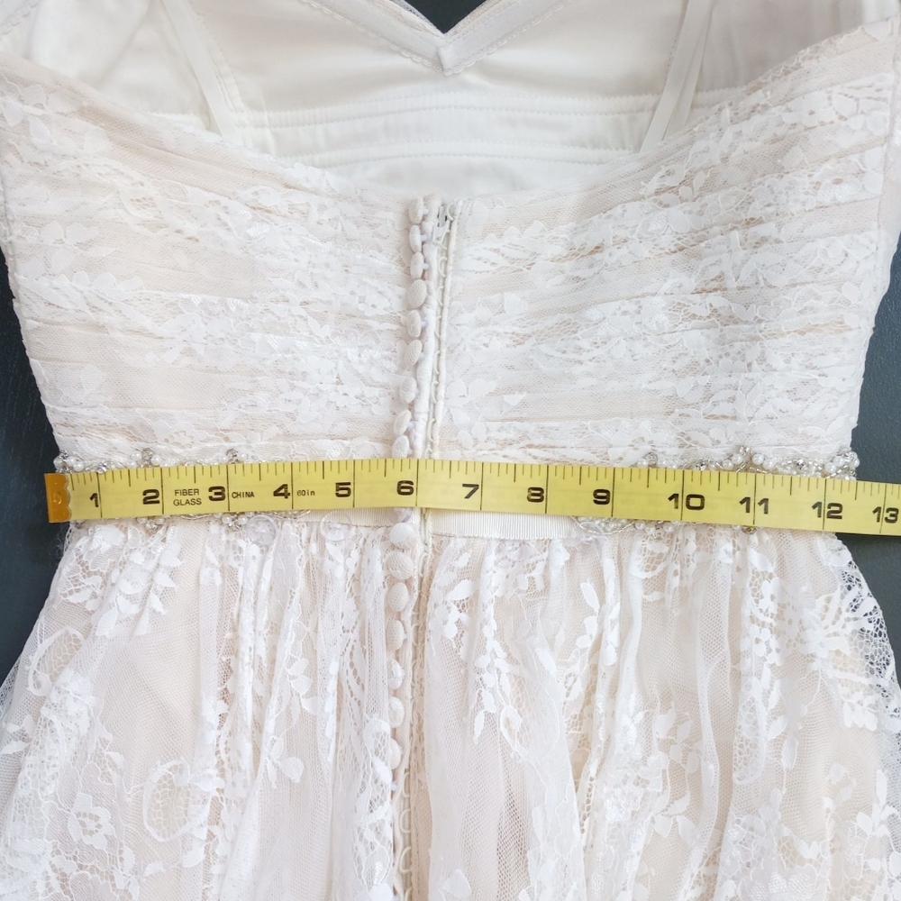 Anthropologie BHLDN Whispers + Echos Freesia lace strapless wedding gown - Picture 12 of 16